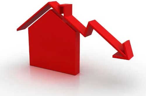 House with arrow pointing down